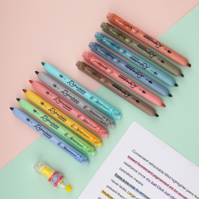 Textmarker retractabil Writech Pastel 